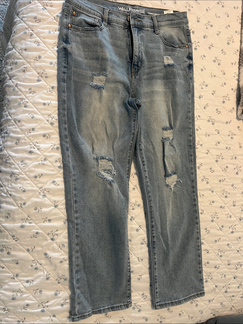 Wallflower Distressed Light Blue Boyfriend Jeans size 11
